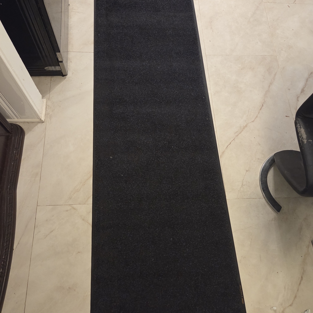 Black 3x9ft Non-Slip Runner Rug  Durable & Minimalist Entryway Mat